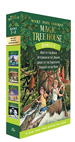 Magic Tree House Boxed Set, Books 5-8: Night of the Ninjas / Afternoon on the Amazon / Sunset of the Sabertooth / Midnight on the Moon by Mary Pope Osborne